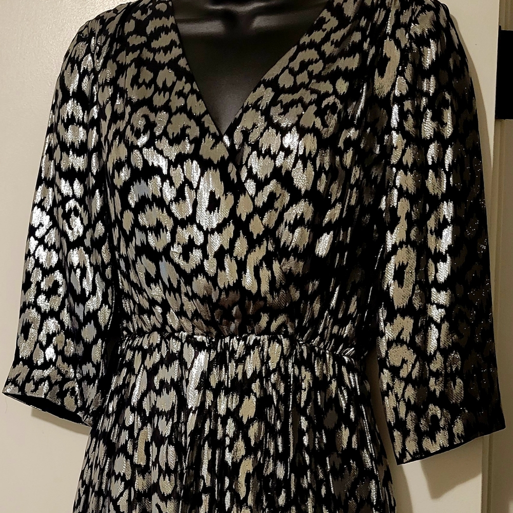 Black and silver metallic dress